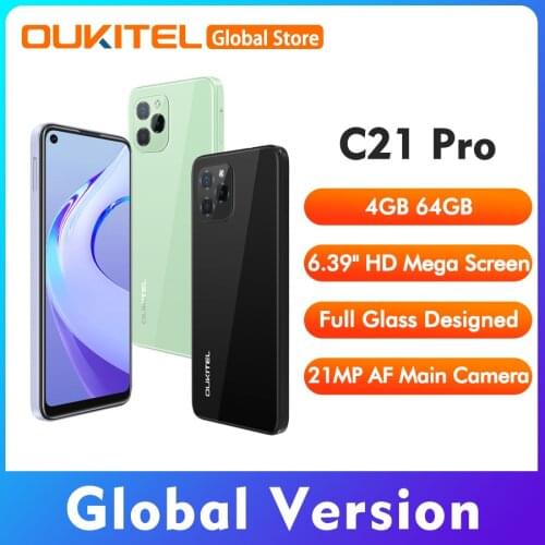 OUKITEL C21 Pro 6.39" 4GB 64GB Android 11 Octa Core Smartphone 4+64GB 720*1560 4000mAh 21MP Quad Camera 4G Mobile Phone