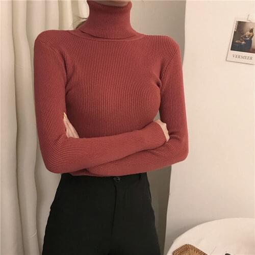 Turtleneck Sweater Women 2021 Winter Clothes Woman Sweaters Black Pullover Women Knitted Sweater Slim Jumper Pull Femme Hiver