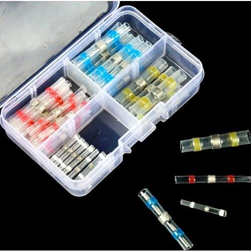 50/100/120PCS Waterproof Solder Seal Sleeve Splice Terminals Heat Shrink Electrical Wire Butt Connectors Kit Assortment 10-26AWG