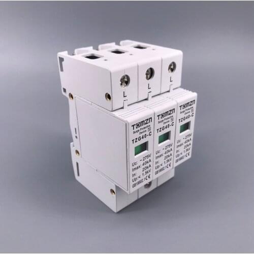 AC SPD 3P 20KA~40KA 275V House Surge Protector protection Protective Low-voltage Arrester Device