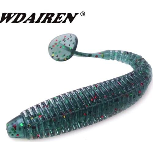 WDAIREN 10PCS Jig Wobblers Worm Soft Lures 9.5cm 3g Bass Carp Isca Fishy Smell Silicone Artificial Baits Swimbaits Pesca Tackle