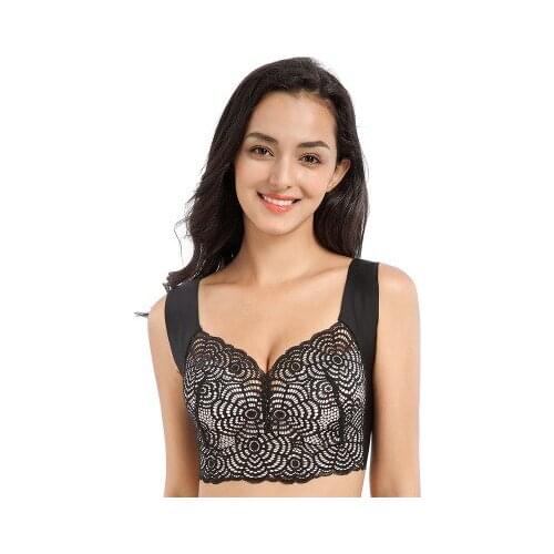 TFSCLOIN Wire Free Lace Bras for Women Plus Size Vest Lingerie Thin Cup Brassiere Eveyday Wear