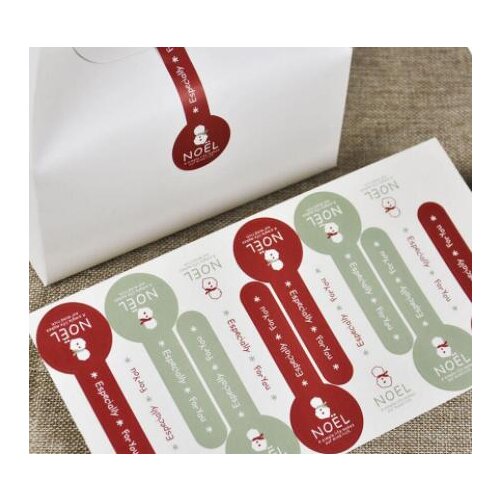 120PCS/lot New Long Round design "NOEL" series Kraft paper seal sticker/Christmas DIY note gift Labels retail
