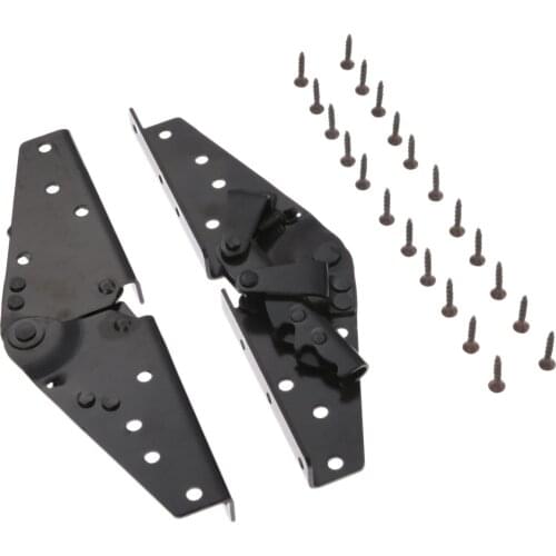 2 Pcs Iron Black Adjustable 3-Position Home Sofa Bed Angle Mechanism Hinges with Screws Furniture Hardware Fittings 23*7cm