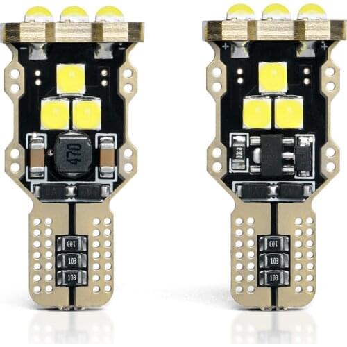 2 Pcs T15 W16W 3030 9SMD High Bright LED Bulbs Car Reverse Lamp Canbus No Error Led Backup Reverse Lights White Diode DC 12V