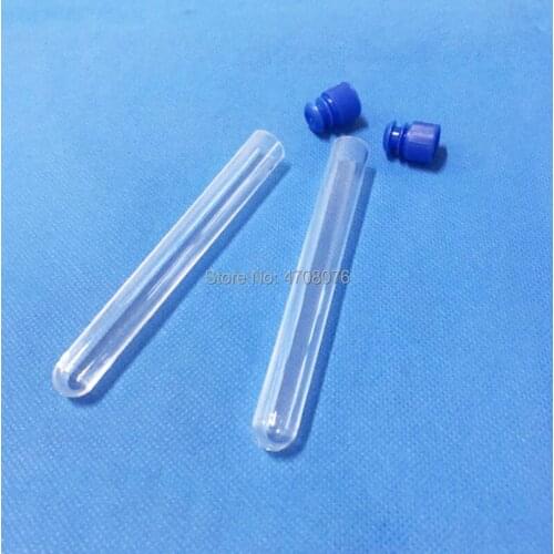 20×153mm 20pcs/lot Plastic test tube with blue cap PS material labware for scientific experiment round bottom