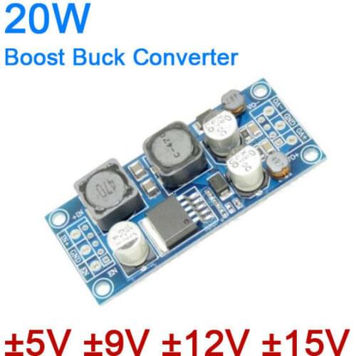 20W DC-DC Step UP & Down 5V-35V 12V 24V to +-5V +-9V +-12V +-15V Dual Power Supply