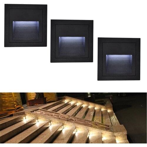 3W IP65 Waterproof Outdoor LED Footlight wall light Step Stair Lights Embedded Wall Lamp lighting AC85~265V