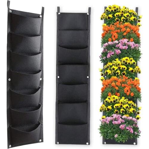 6/7/9/18 Pocket Vertical Grow Bags Hanging Wall Planting Bag Flower Growing Container Planter Pocket For Home Decoration