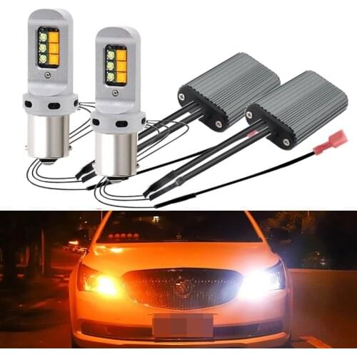 NO Error LED Canbus Light 1156 P21W BA15S PY21W BAU15S 3156 7440 W21W T20 Car DRL Turn Signal Dual Mode 2 in 1 Switchback