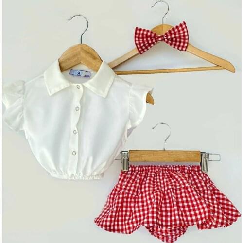 Girl Baby Hair Banded White The Büstiyerl Shirt Red Pötikare Skirted Briefs suit