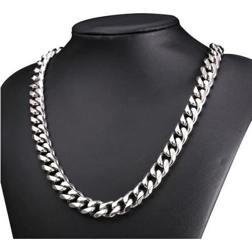 High Polished Color 13mm 24'' Stainless Steel Curb Cuban chain Necklace Mens Jewelry Family friends Gifts