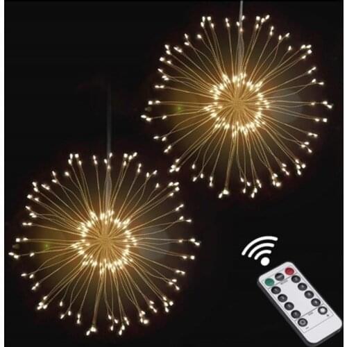 180leds Fireworks Garland Lights Remote Control Warm White Fairy Lights Bar Party Christmas New Year Wedding Decorative Lights