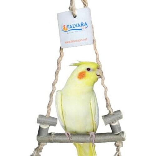 Birevcil Made Of Natural Wood Medium Size Parrot Swing 16x25 cm