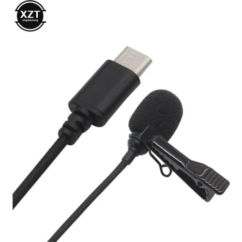 1.5m Mini Type-C Microphone USB Lapel Mic Condenser Audio Recording For Huawei Android Mobile Phone