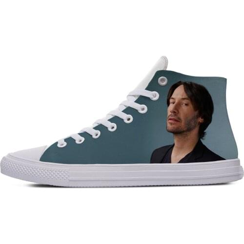 Movie Star Keanu Reeves Hot Cool Fashion Casual Cloth Shoes High Top Breathable Lightweight Sneakers 3D Print For Men Women