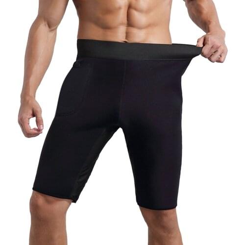 Men Sauna Sweat Pants Short Workout Gym Pants Slimming Shorts comfortable and breathable quick-drying skin-friendly With Pockets