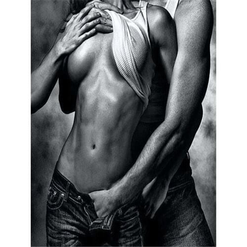 Men And Women Sexy Naked DIY Cross Stitch 11CT Embroidery Kits Needlework Craft Set Printed Canvas Cotton Thread Home Design