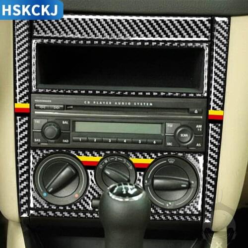 For Volkswagen VW Golf 4 MK4 Multiple Colors Carbon Fiber 6PCS Sticker Center Control Frame Trim AC CD Button Cover Interiors