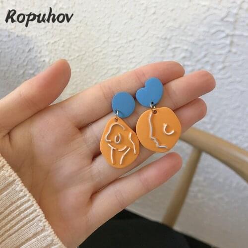 Ropuhov 2021 New 925 Silver Jewelry Korean Fashion Woman Lady Gift Retro Cute Cartoon Small Earrings Soft Japanese Wholesale