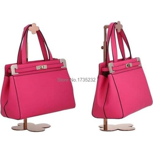 New Clover Rose Gold Adjustable stainless steel Display Rack Women Handbag Bag Display Stand Rack