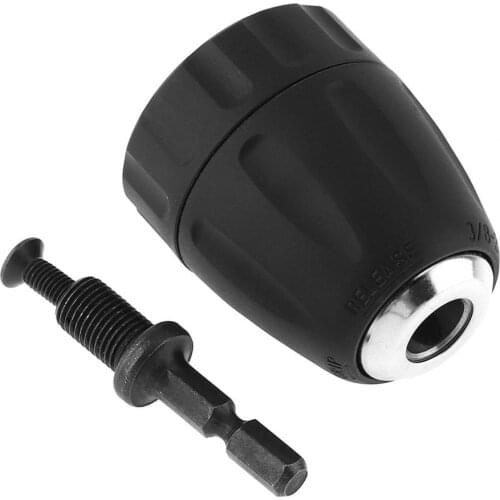 New 3/8-24UNF 0.8-10mm Self-locking Drill Chuck Impact Hammer Conversion Drill Bit Holder with Round Handle Connecting Rod