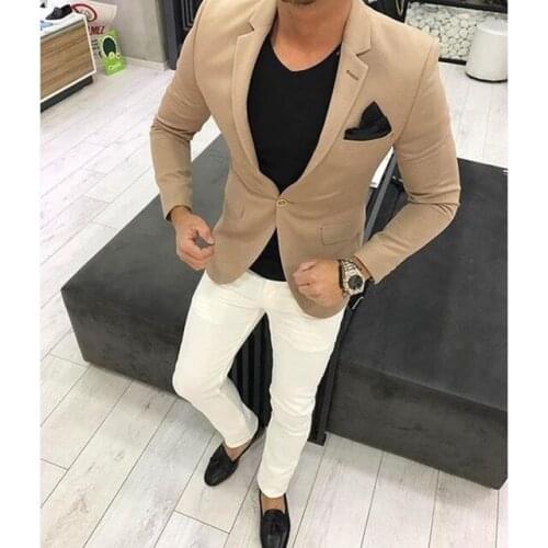 The latest mens wedding suit deep khaki mens suit casual blazer tight tuxedo custom 2 piece set king jacket Terno Masculino