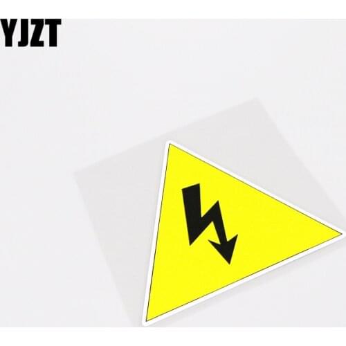 YJZT 10.8CM*9CM Prohibition Electric Shock Warning Mark PVC Decal Decoration Car Sticker 13-0208