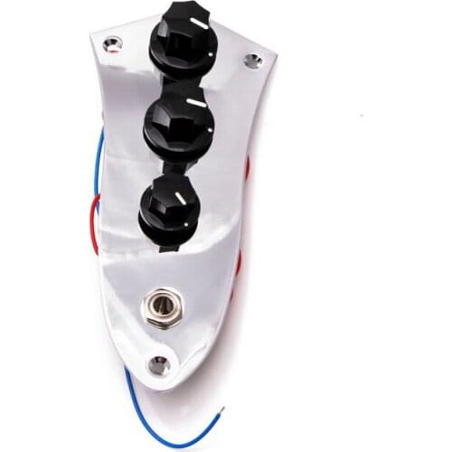 Seven Angle Knob Prewired Loaded Guitar Control Plate Silver For JB Bass Guitar