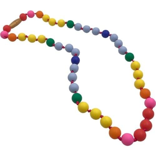 Teether - Rainbow Silicone Teething Nursing Necklace for Mom & Baby - BPA free - Latex Free