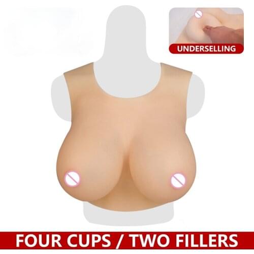 Realistic Silicone Fake Breasts Soft Round Neck Breast Shape Breasts Suitable for Drag Queens Shemale Draggers