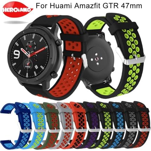 For Amazfit GTR 47mm Silicone Wrist Strap for Xiaomi Huami Amazfit Bip stratos 3 2S Watch Replacement Band Smart watch correa