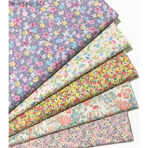 Plum Flower Printed Twill Fabric Cotton By Half Meter For Sewing Children Kid Dress Bedding Patchwork Cloth hometextile 160x50cm