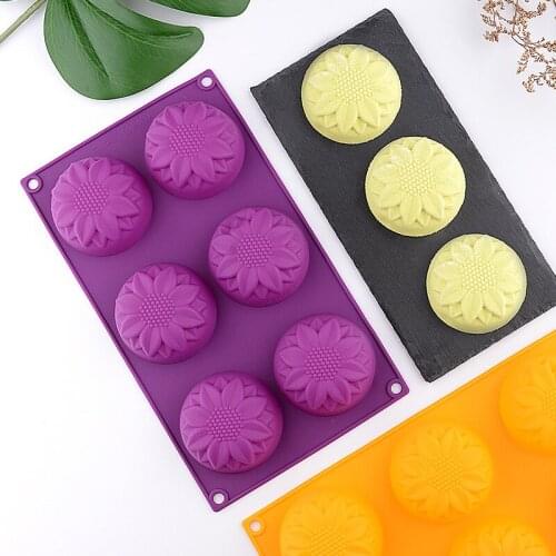 Sunflower Flower Silicone Mold Chocolate Cake Pudding Jelly Handmade Soap Mould Cake Decoration Baking Tools Kitchen Accessories