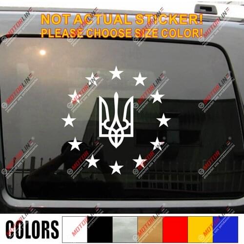 Ukraine Flag Tryzub EU Decal Sticker Ukrainian Car Vinyl pick size no bkgrd