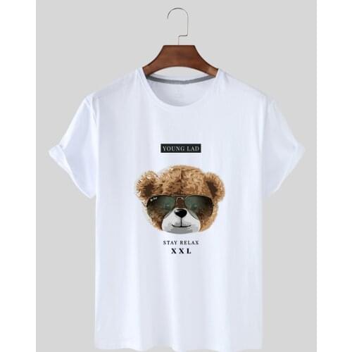 Spring and Summer Womens Top T-shirt Fashion Cartoon Print Womens Short Sleeve T-shirt Elastic Loose Women Lovely T-shirt