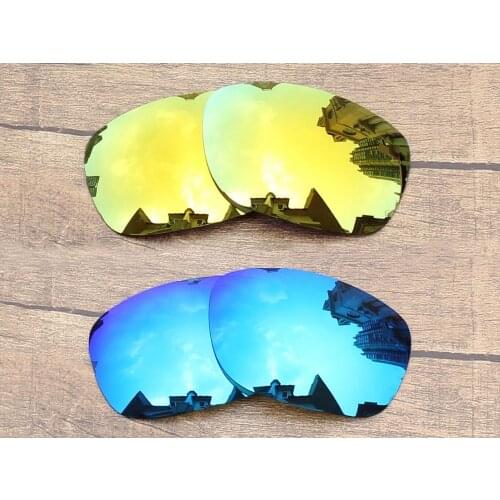 Vonxyz 2 Pairs Ice Mirror & 24K Mirror Polycarbonate Replacement Lenses for-Oakley Ten X Frame