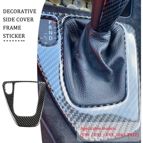 High Quality ABS Car Gear Shift Panel Knob Cover Carbon Fiber Decal Car Shift Box Panel Cover For BMW E90 E92 E93 Interior