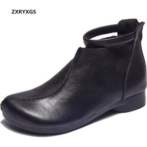 ZXRYXGS Brand Shoes Woman Autumn Ankle Boots 2020 Soft Sole Comfort Winter Shoes Ankle Boots Fashion Casual Shoes Women Boots