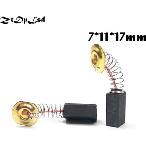 ZtDpLsd 2 Pcs/Lot 7x11x17mm Mini Drill Electric Grinder Replacement Carbon Brushes Spare Parts for Electric Rotary Tool