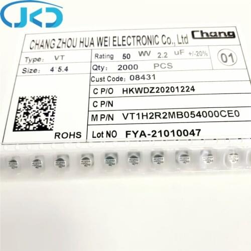 20pcs/50pcs New 2.2uF 50V 4x5.4mm Super Low ESR 50V2.2uF SMD Aluminum Electrolytic Capacitor High Quality 2.2UF50V SMD