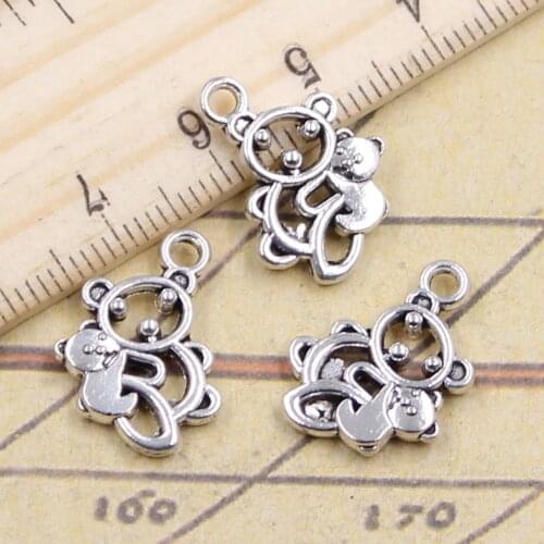 20pcs Charms Lovely Mother Son Koala Bear 18x14mm Antique Silver Color Pendants Making DIY Handmade Jewelry Factory Wholesale