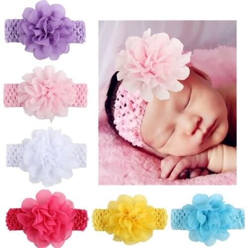 2020 Fashion New Arrivals Girls Flower Headbands Elastic Wide Nylon Hair Bands Kids Turban Round Hair Accessories
