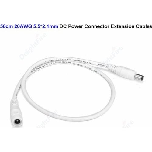 5.5mm x 2.1mm 12V DC Power Extension Cable Jack Connector 20AWG 1m 2m 5m Extend Electric DC wires For CCTV Camera RGBW LED Strip