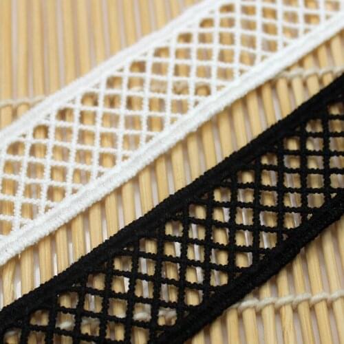 5yards White Black color lace trim water soluble embroidery lace DIY lace fabric clothing accessories 2.5cm wide