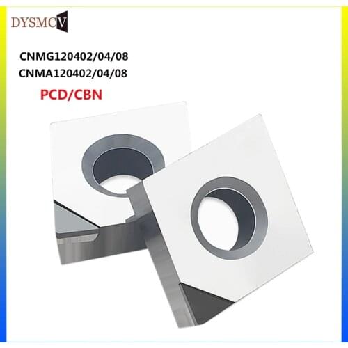 1PC PCD / CBN Turned Parts CNMG120408 CNMA120402 PCD CBN Cubic Boron Nitride Turning Tool Diamond Blade