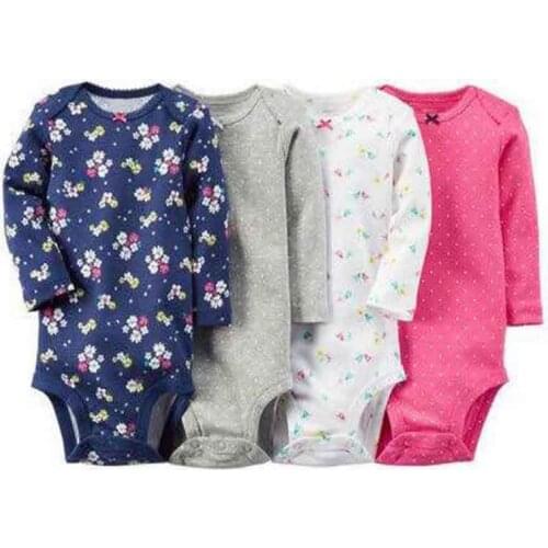 Floral print long sleeve o-neck bodysuit baby girl boy clothes newborn bodysuits 2020 new born clothing body suit costume cotton