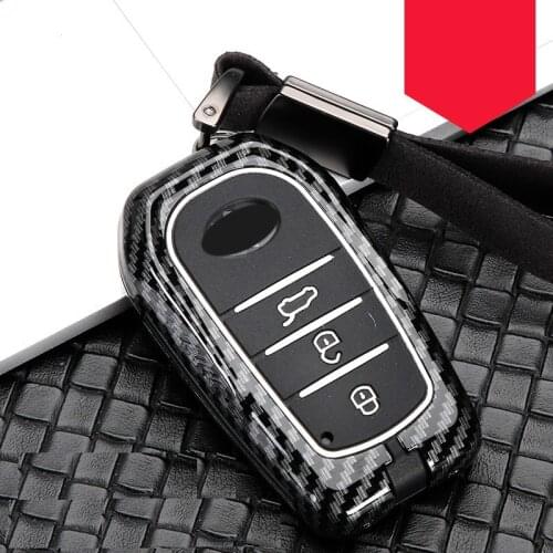 Carbon Alloy Car Smart Key Case Cover For Toyota RAV4 Hilux Fortuner LandCruiser 2/3/4Button 2016-2018 Keychain Holder Accessory