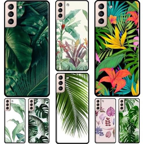 Tropical leaves Cover For Samsung Galaxy S20 FE S8 S9 S10 Plus Note 9 10 Note 20 Ultra S21 Phone Case