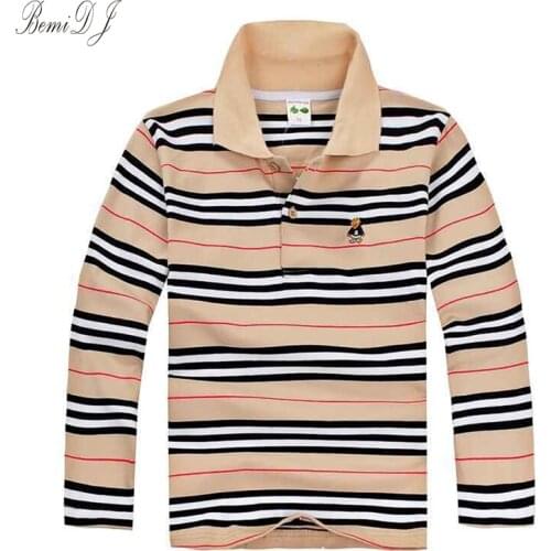 Kids Brand Tops Boys Breathable polo Shirt Children Long Sleeve Shirt Warm Cotton T-Shirts 2-12 age Quality Childrens Clothing